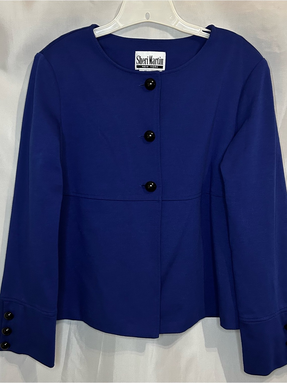 Sheri Martin 2 pc Cobalt Blue Button-Front Blazer with Black Buttons & tank